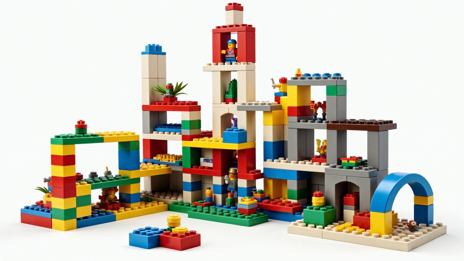 LEGO building experience with colorful bricks